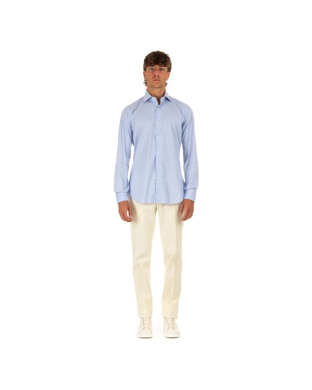 Barba Napoli Blue Casual Shirts for men