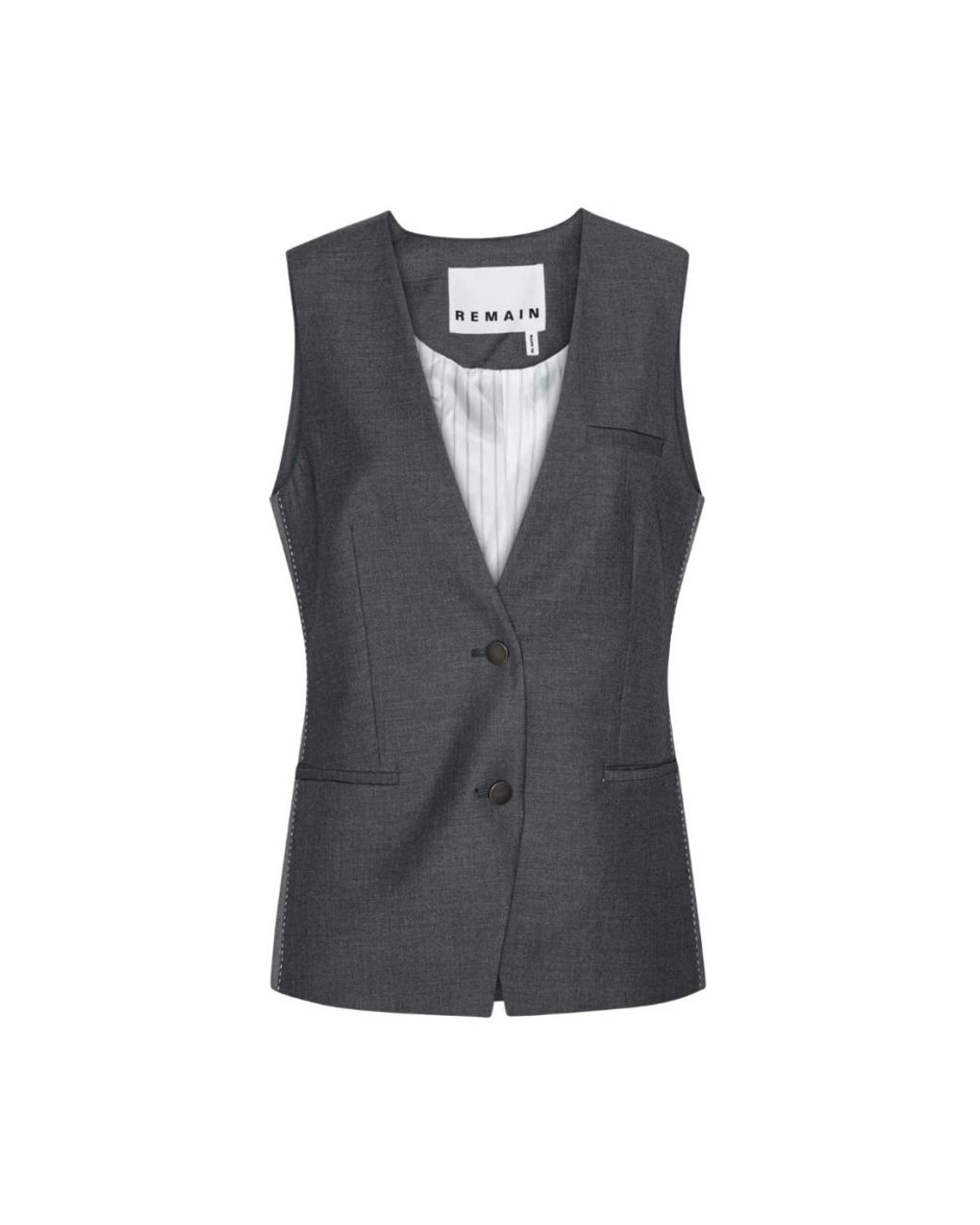 REMAIN Birger Christensen Blue Waistcoats