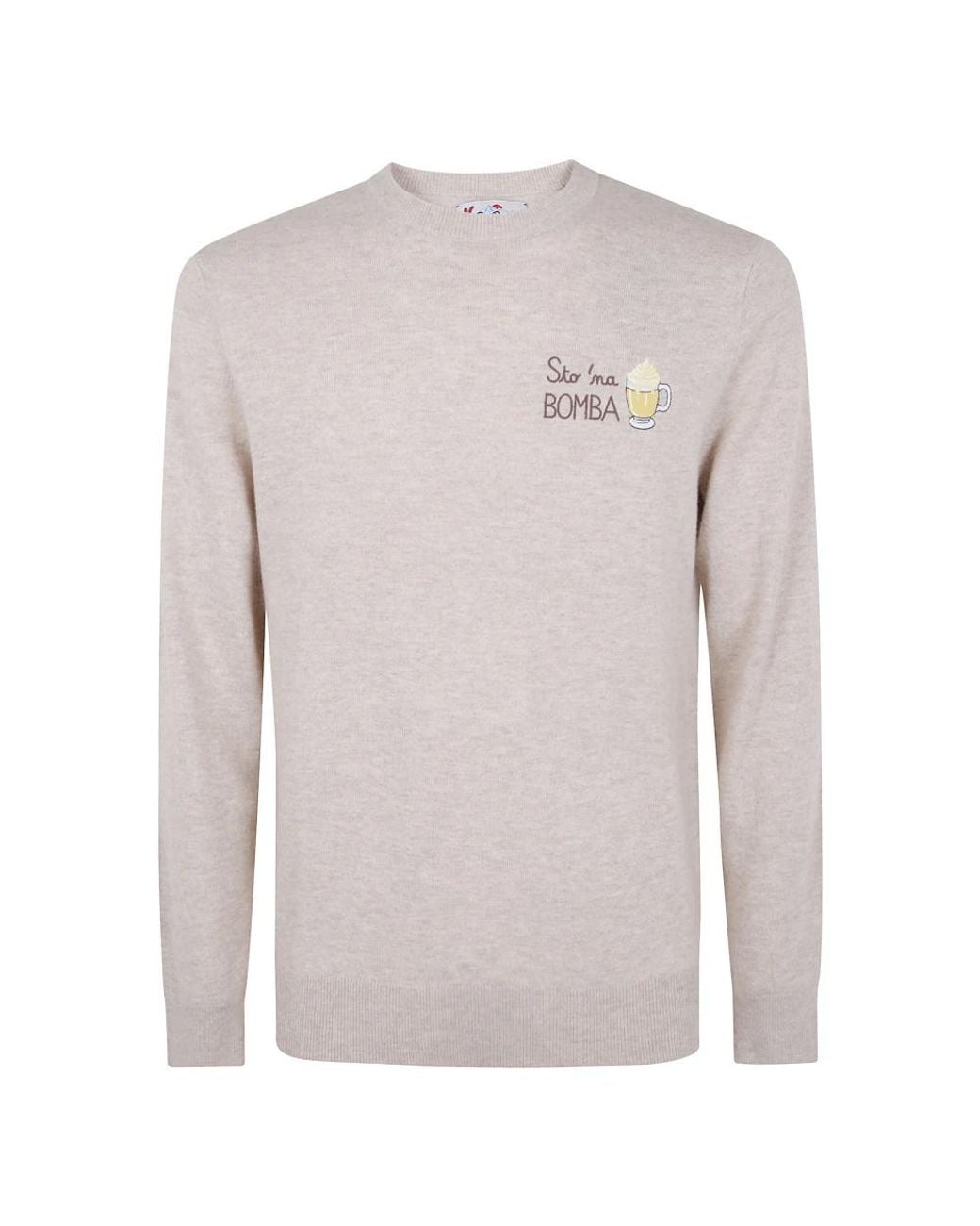 Mc2 Saint Barth Gray Round-Neck Knitwear for men
