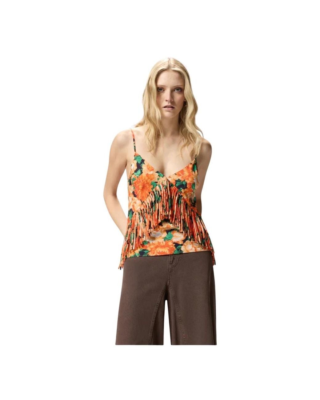 Pinko Metallic Sleeveless Tops
