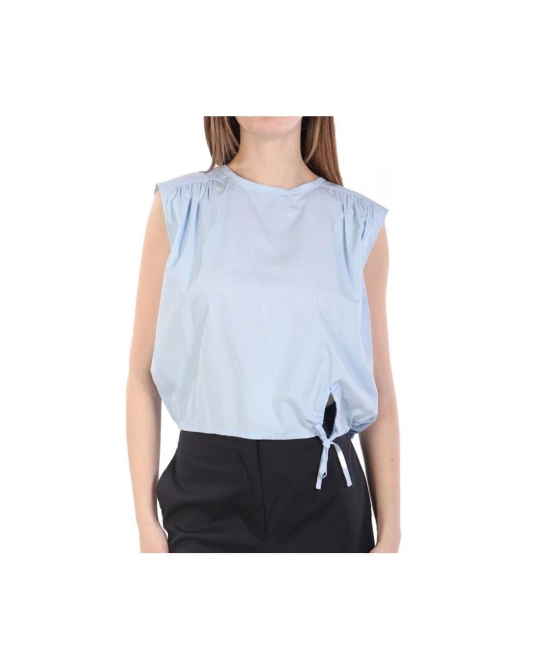 Marella Blue Sleeveless Tops