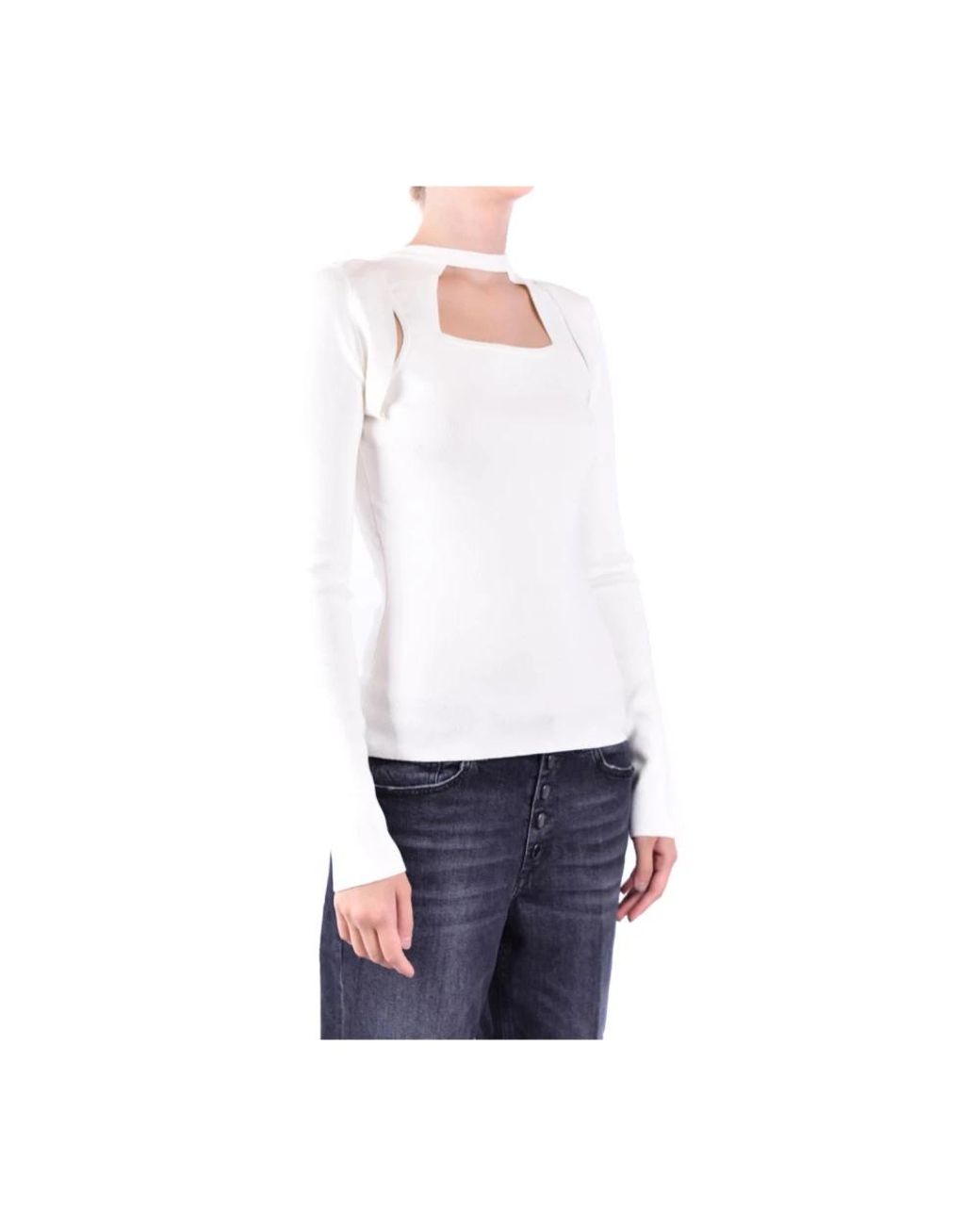 Dondup White Round-Neck Knitwear