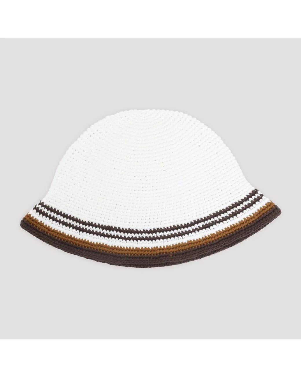Casablanca White Crocheted Cotton Bucket Hat for men