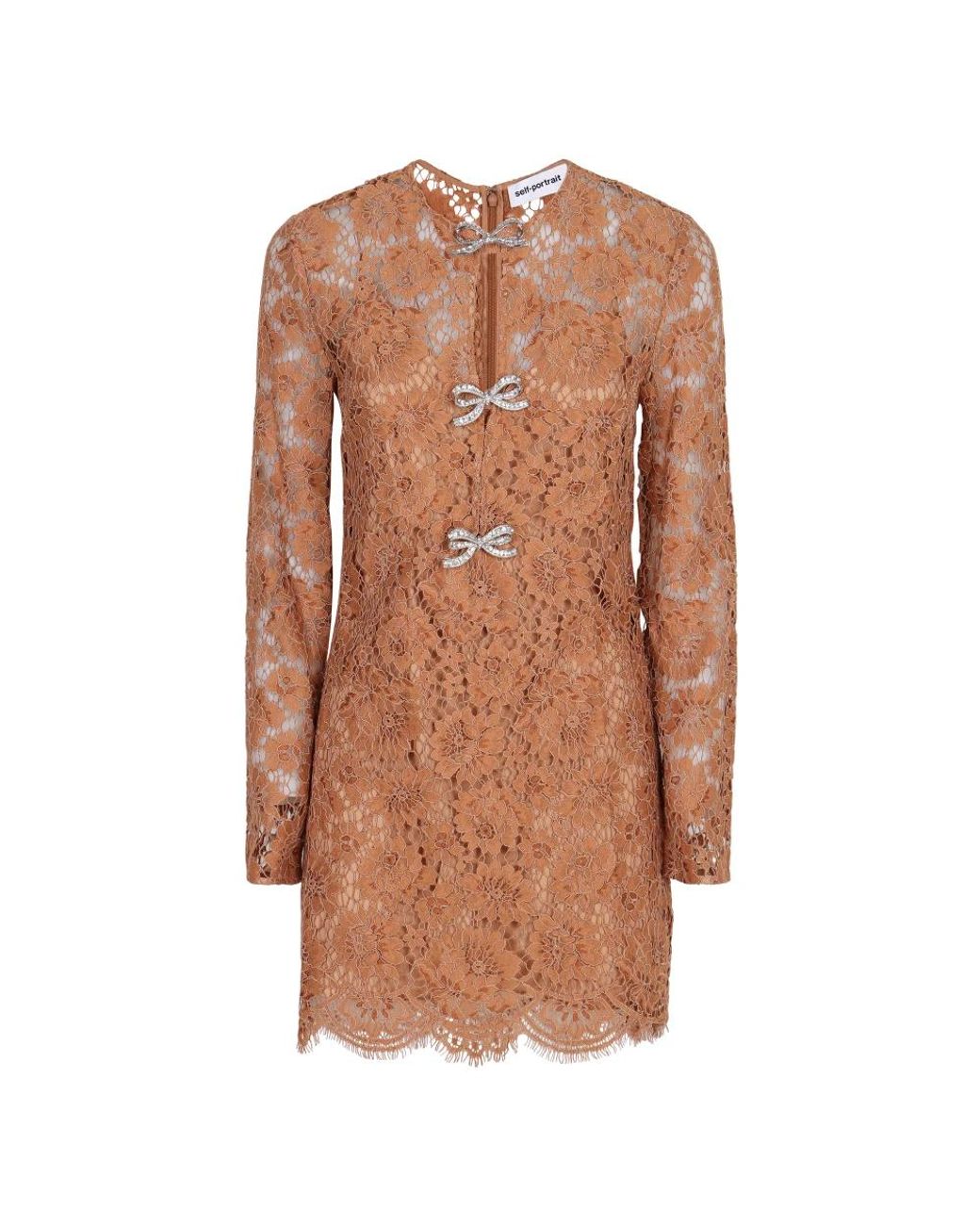 Self-Portrait Brown Short Dresses