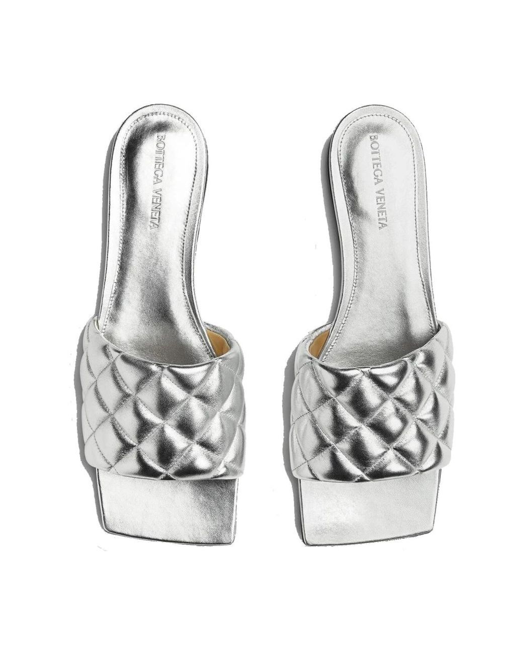 Bottega Veneta White Sliders