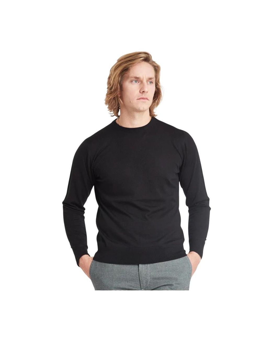 Sonrisa Black Round-Neck Knitwear for men