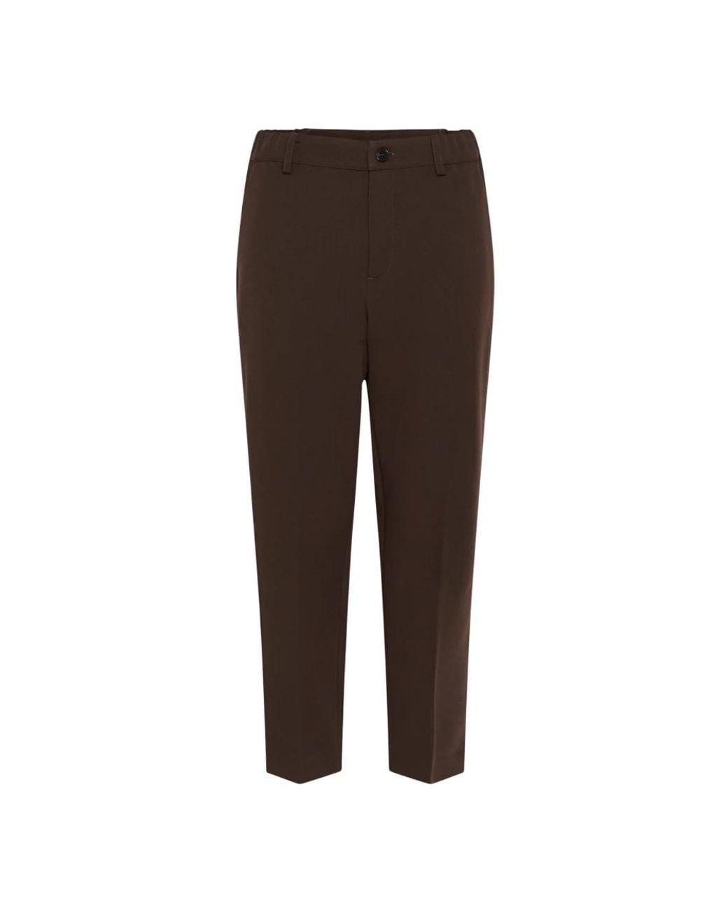 Cropped Trousers Kaffe en coloris Brown