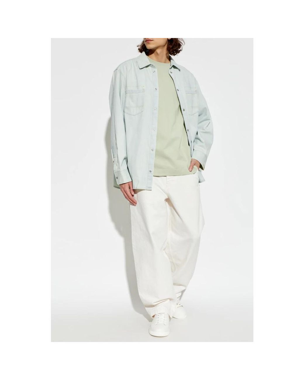 Golden Goose Deluxe Brand Blue Denim Shirts for men