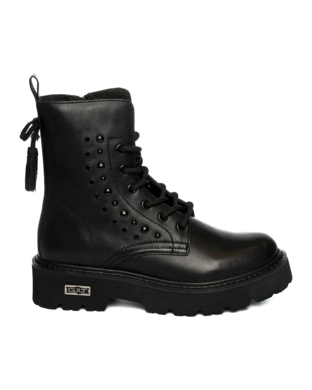 Cult Black Lace-Up Boots