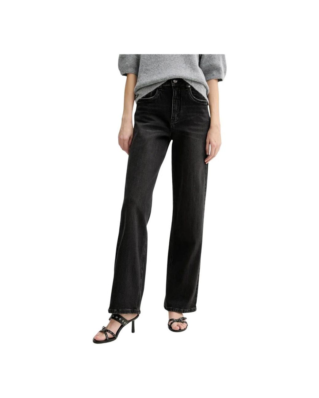 Straight Jeans Gestuz de color Black