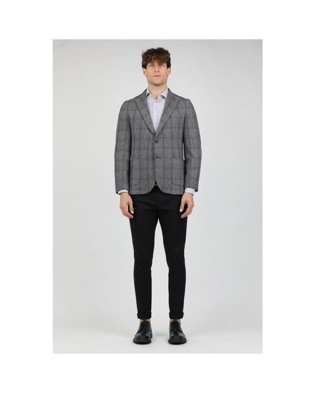 Traiano Milano Gray Formal Shirts for men