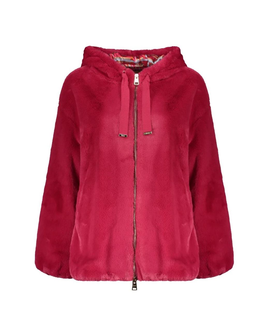 Herno Red Faux Fur & Shearling Jackets