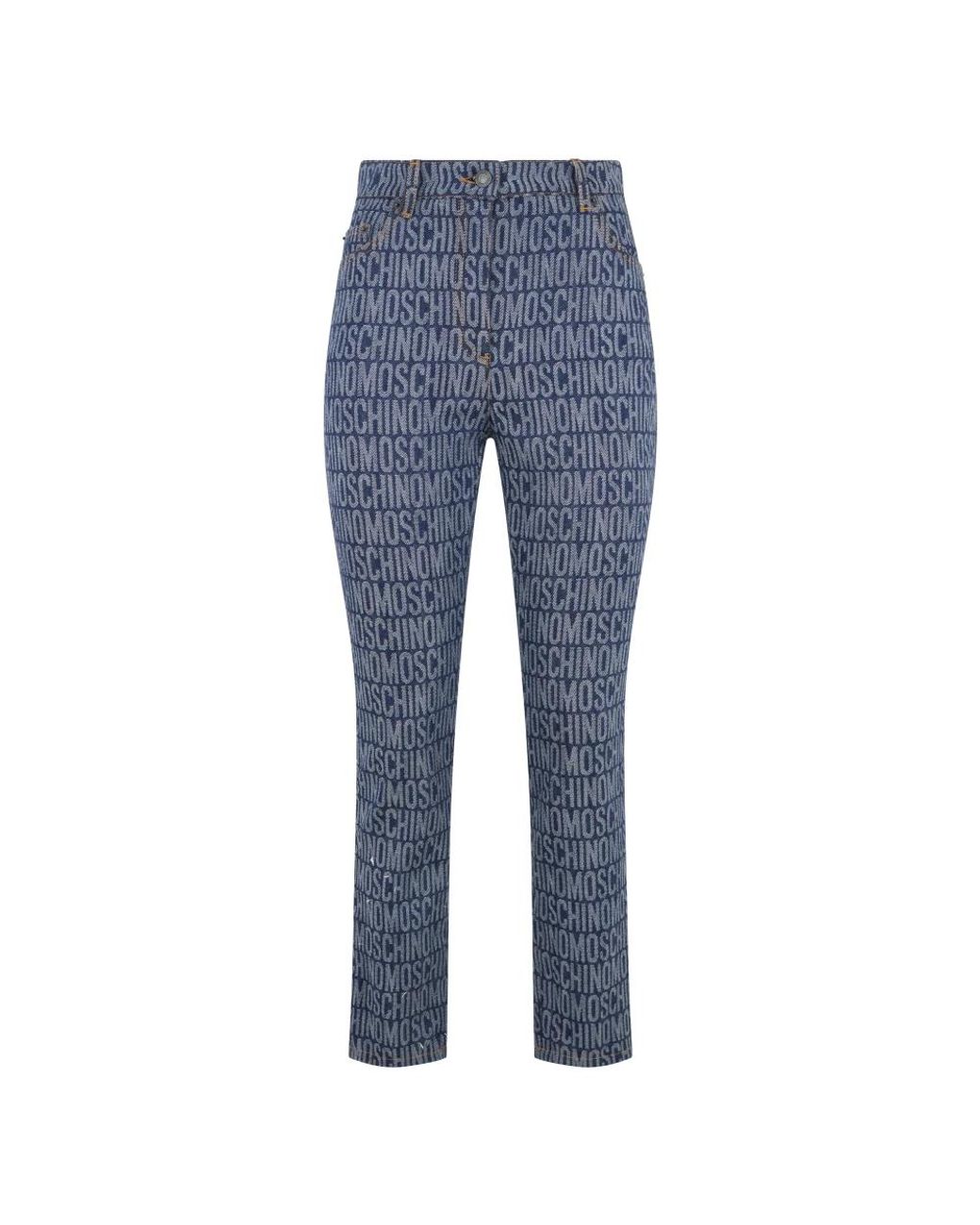 Moschino Slim Fit Broek Met Elegant Design in het Blue