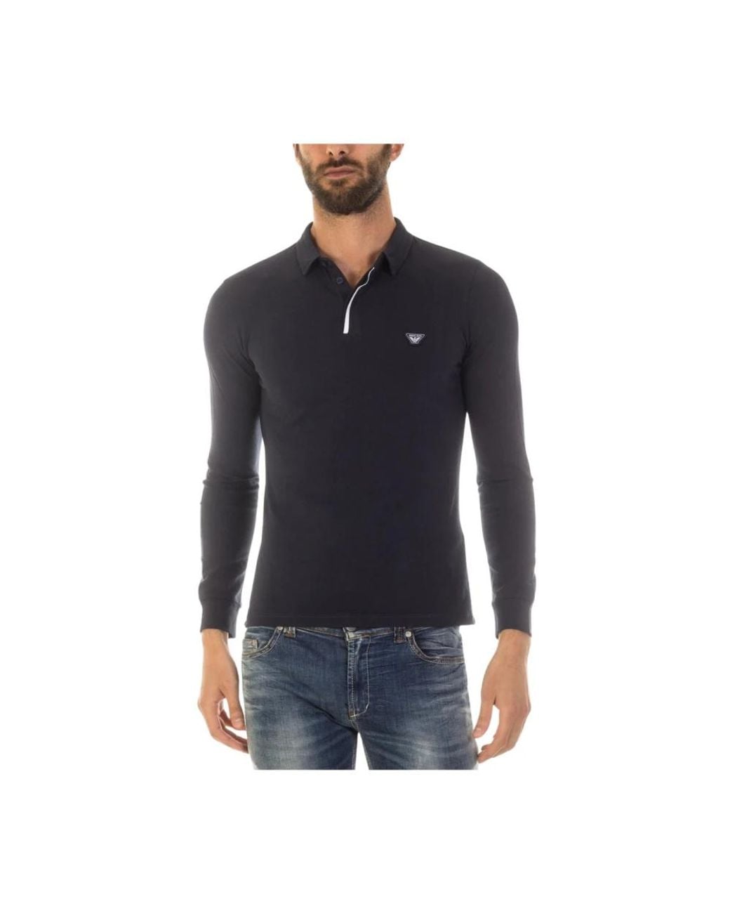 Armani Jeans Black Polo Shirts for men