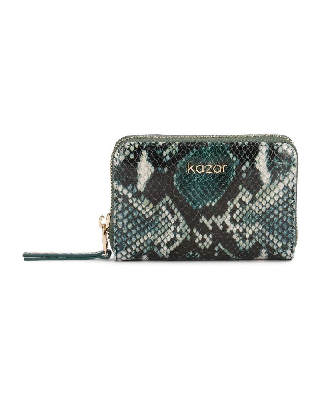 Kazar Accessoires ,Groen ,Leer Caro Small Wallet in het Green