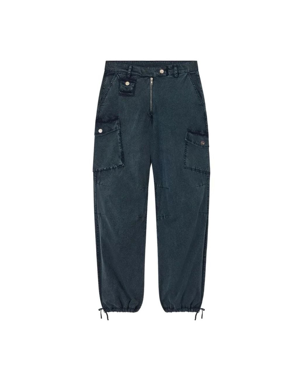 Ganni Blue Straight Trousers