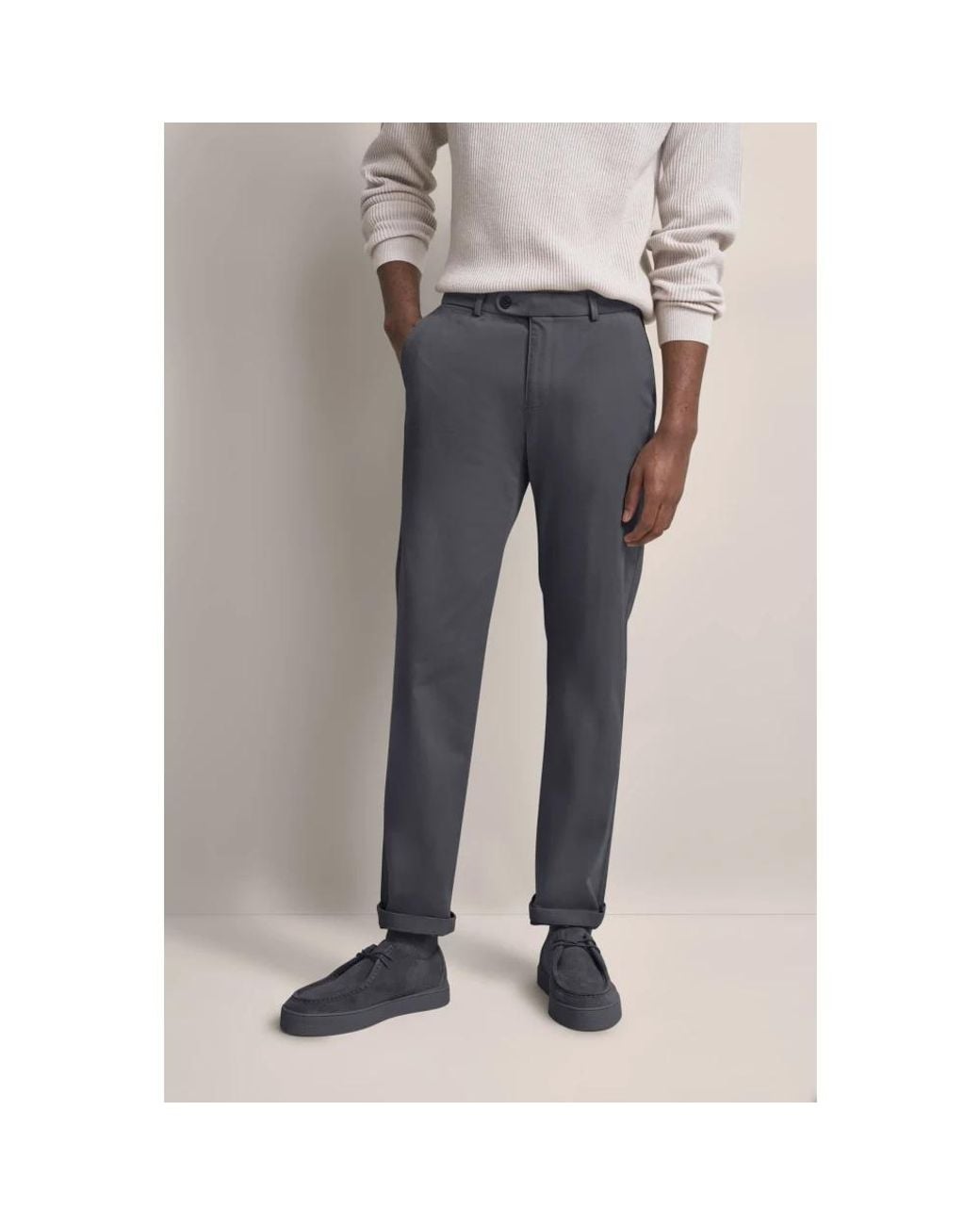Bugatti Broeken ,Grijs ,Katoen Stretch Katoenen Broek in het Blue voor heren