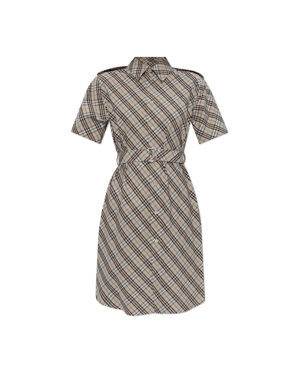 Burberry Gray Shirt Dresses