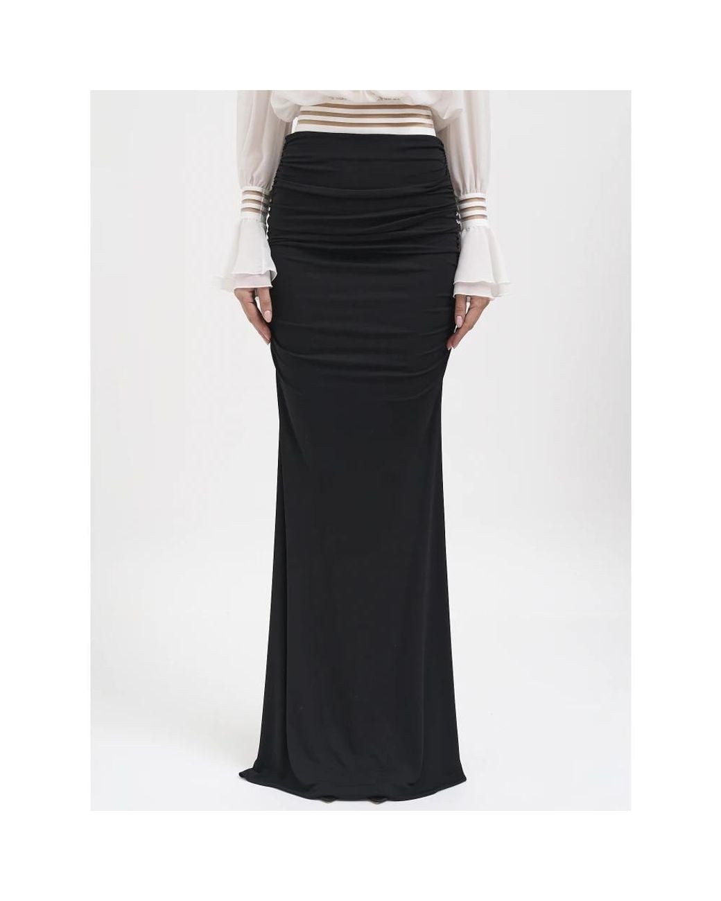 Elisabetta Franchi Black Maxi Skirts