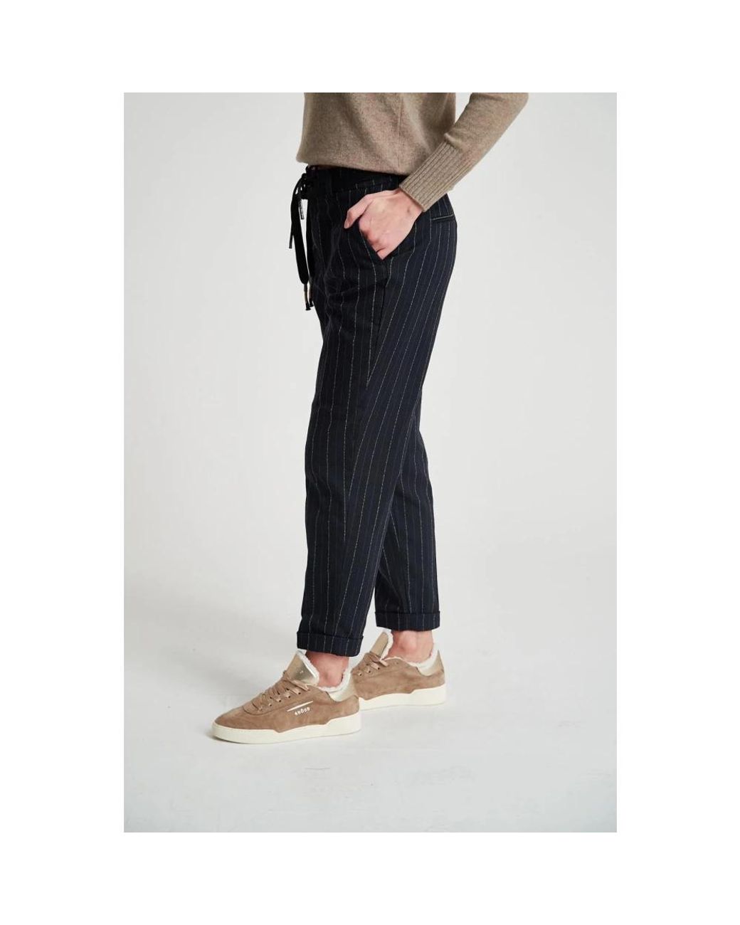 Mason's Black Tapered Trousers