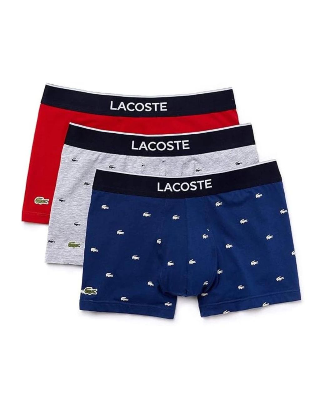 Lacoste Ondergoed ,Veelkleurig ,Mini Crocos Boxers Pakket in het Blue voor heren