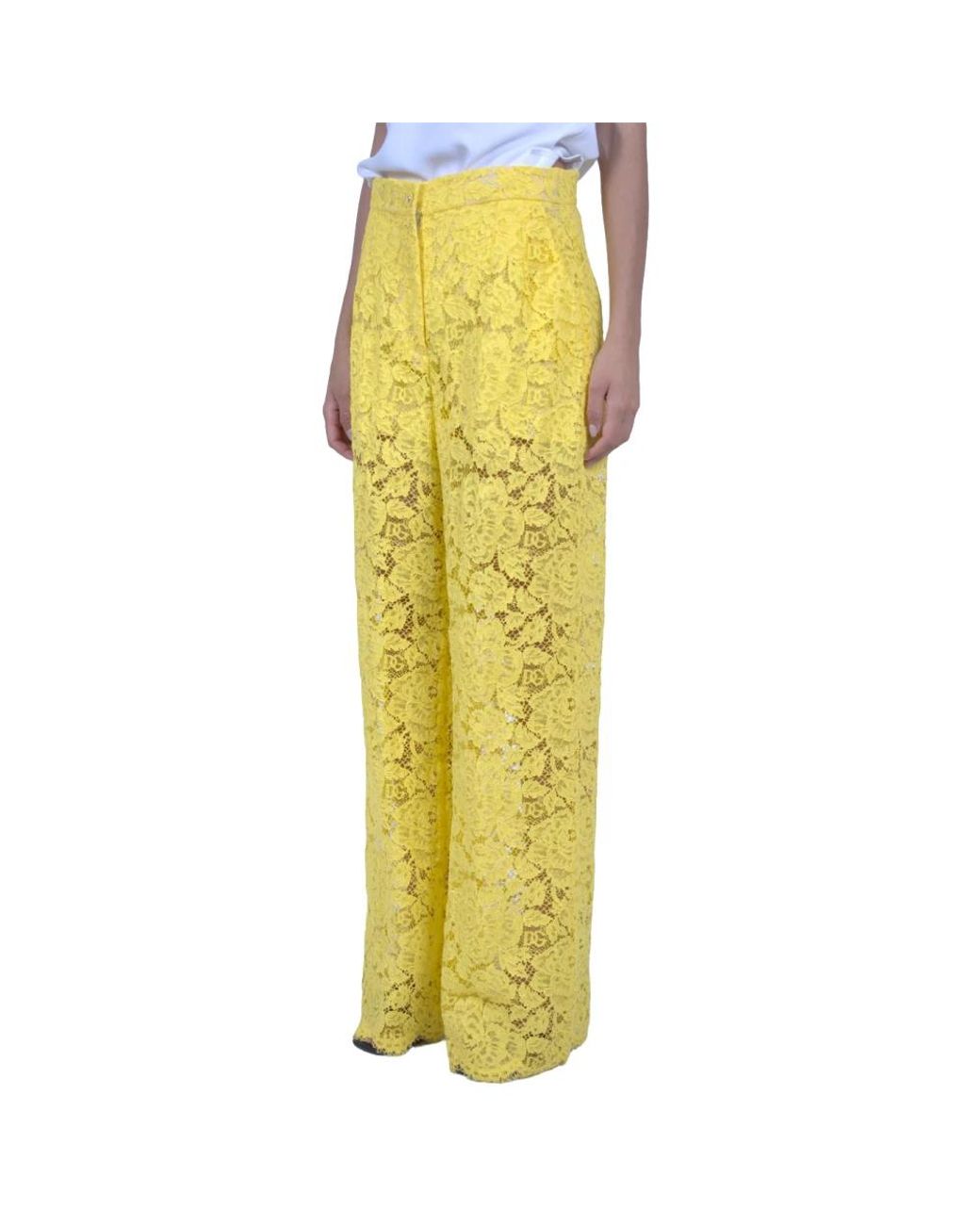 Dolce & Gabbana Yellow Wide Trousers