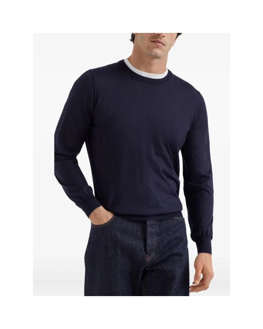 Brunello Cucinelli Blue Cashmere Knitwear for men