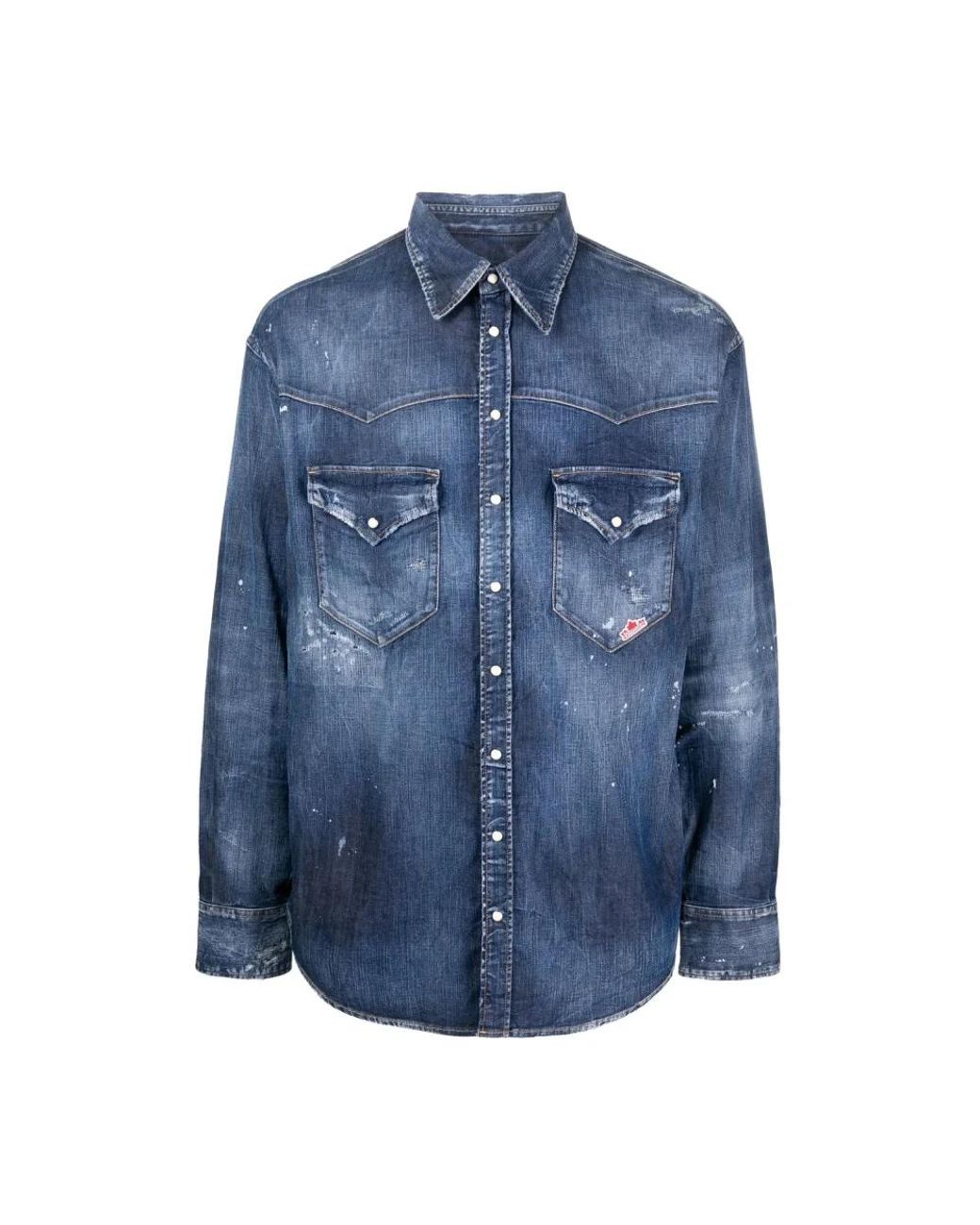 DSquared² Blue Denim Shirts for men