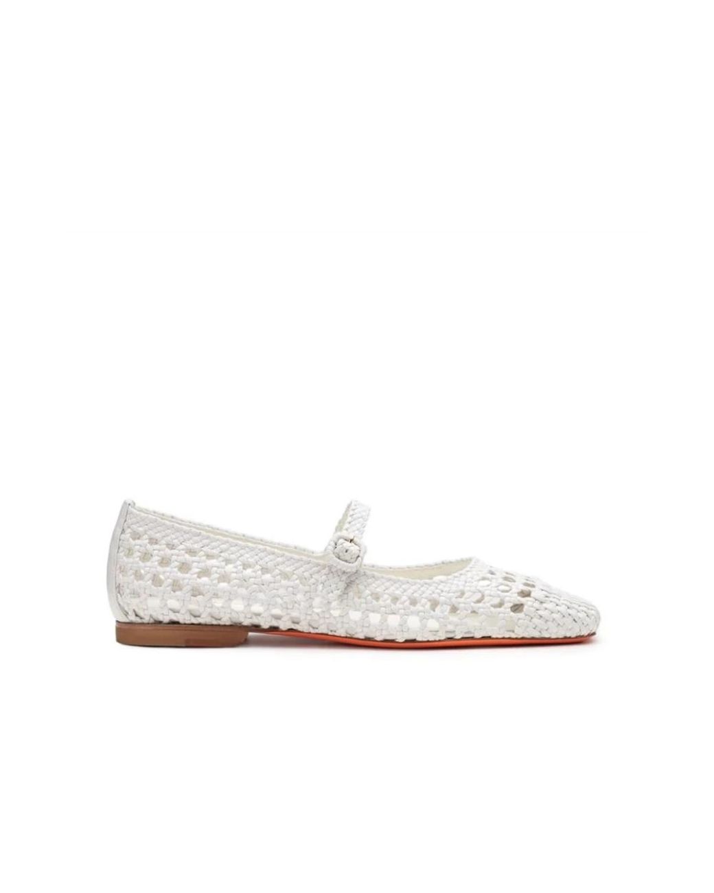 Santoni White Ballerina Shoes