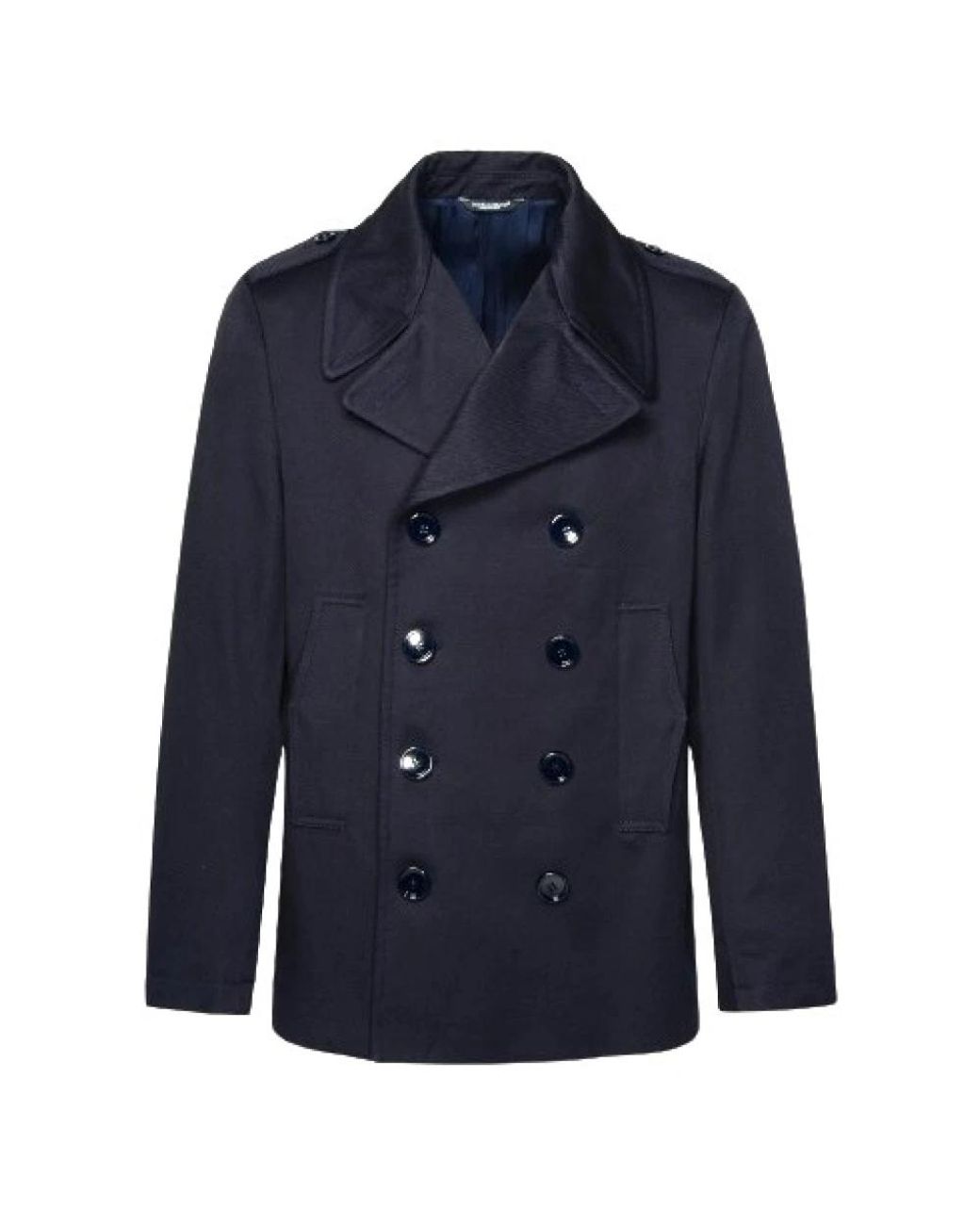 Dolce & Gabbana Blue Double-Breasted Coats for men