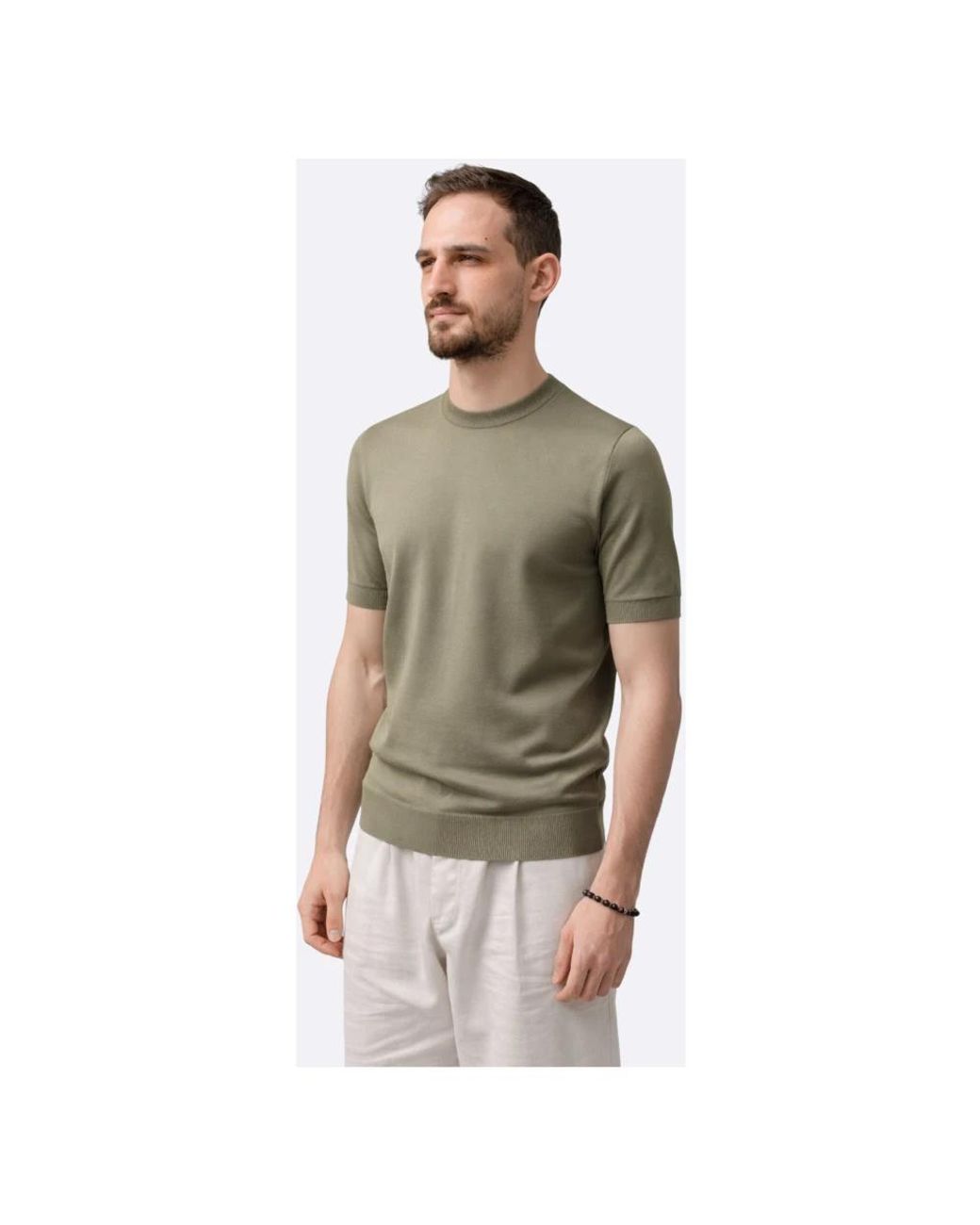 Gran Sasso Green Round-Neck Knitwear for men