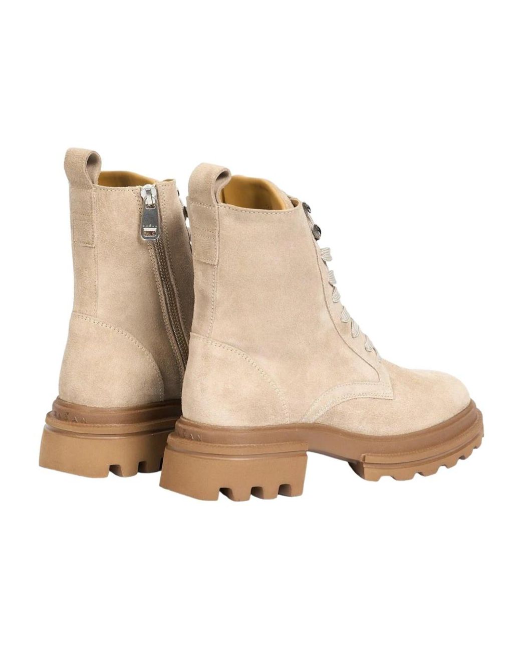 Hogan Natural Lace-Up Boots