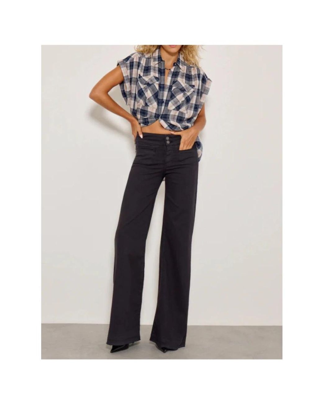 Five Jeans Black Wide Trousers