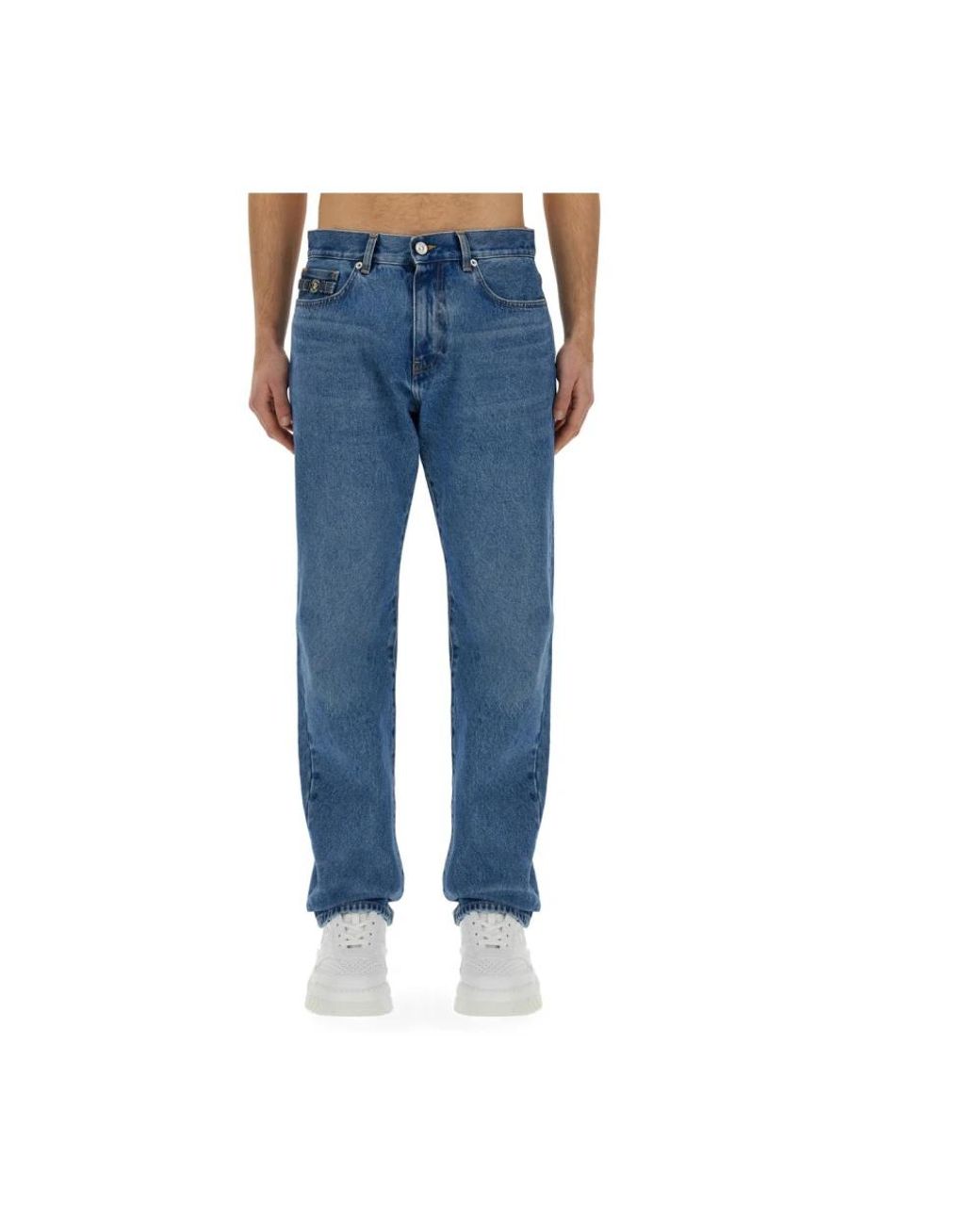 Versace Blue Straight Jeans for men