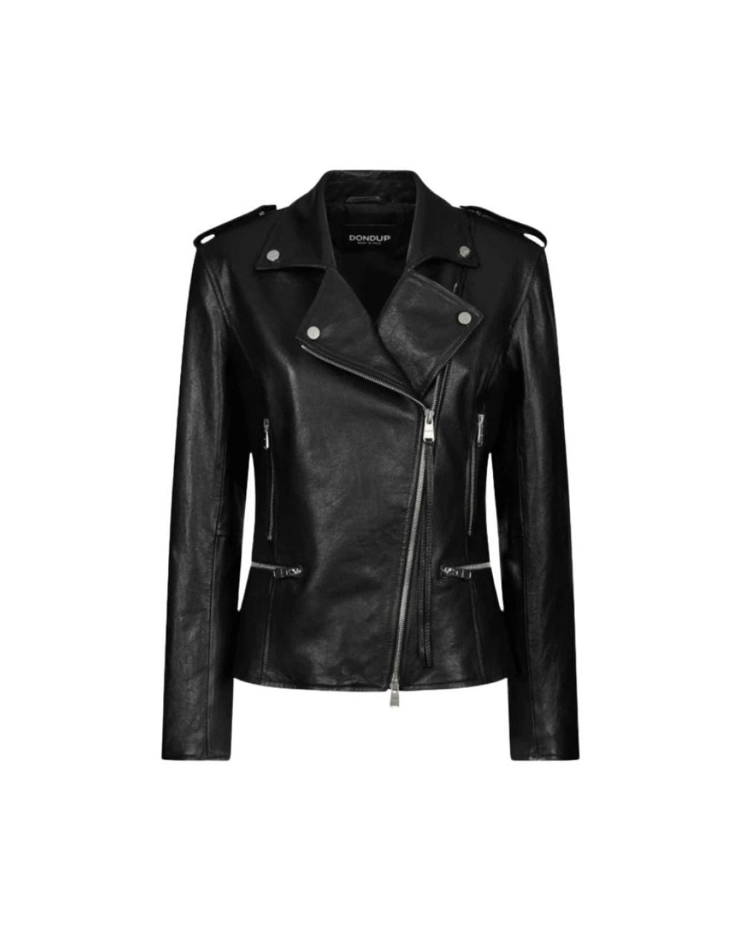 Dondup Black Leather Jackets