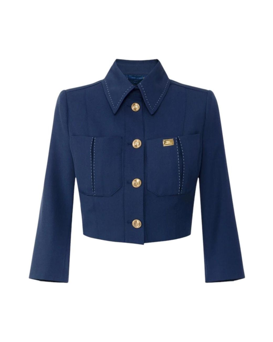 Elisabetta Franchi Blue Light Jackets