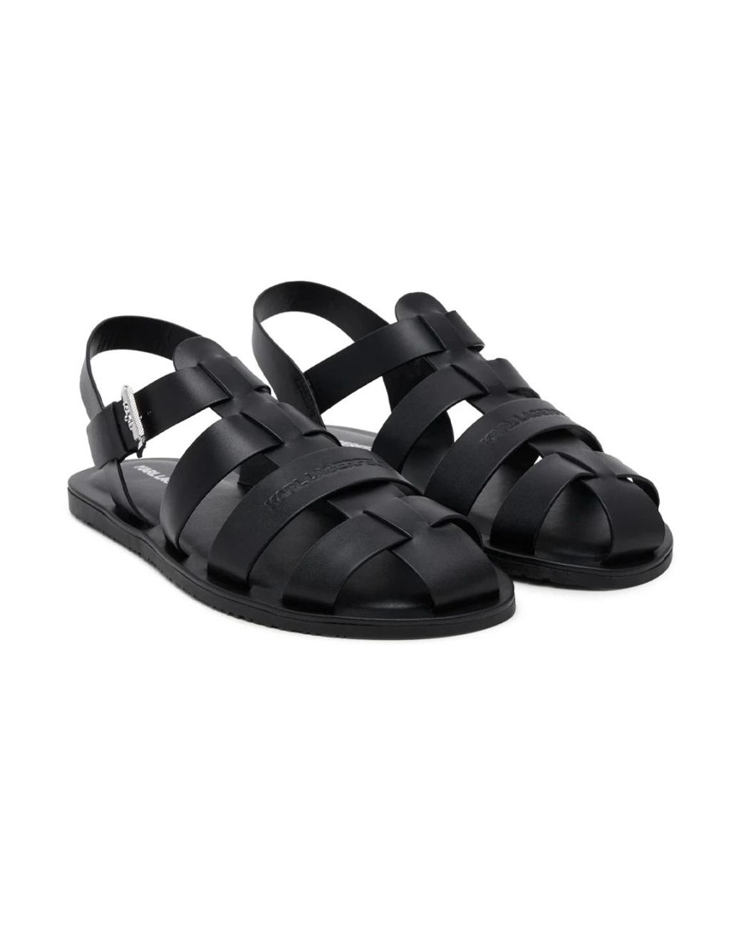 Karl Lagerfeld Black Flat Sandals for men