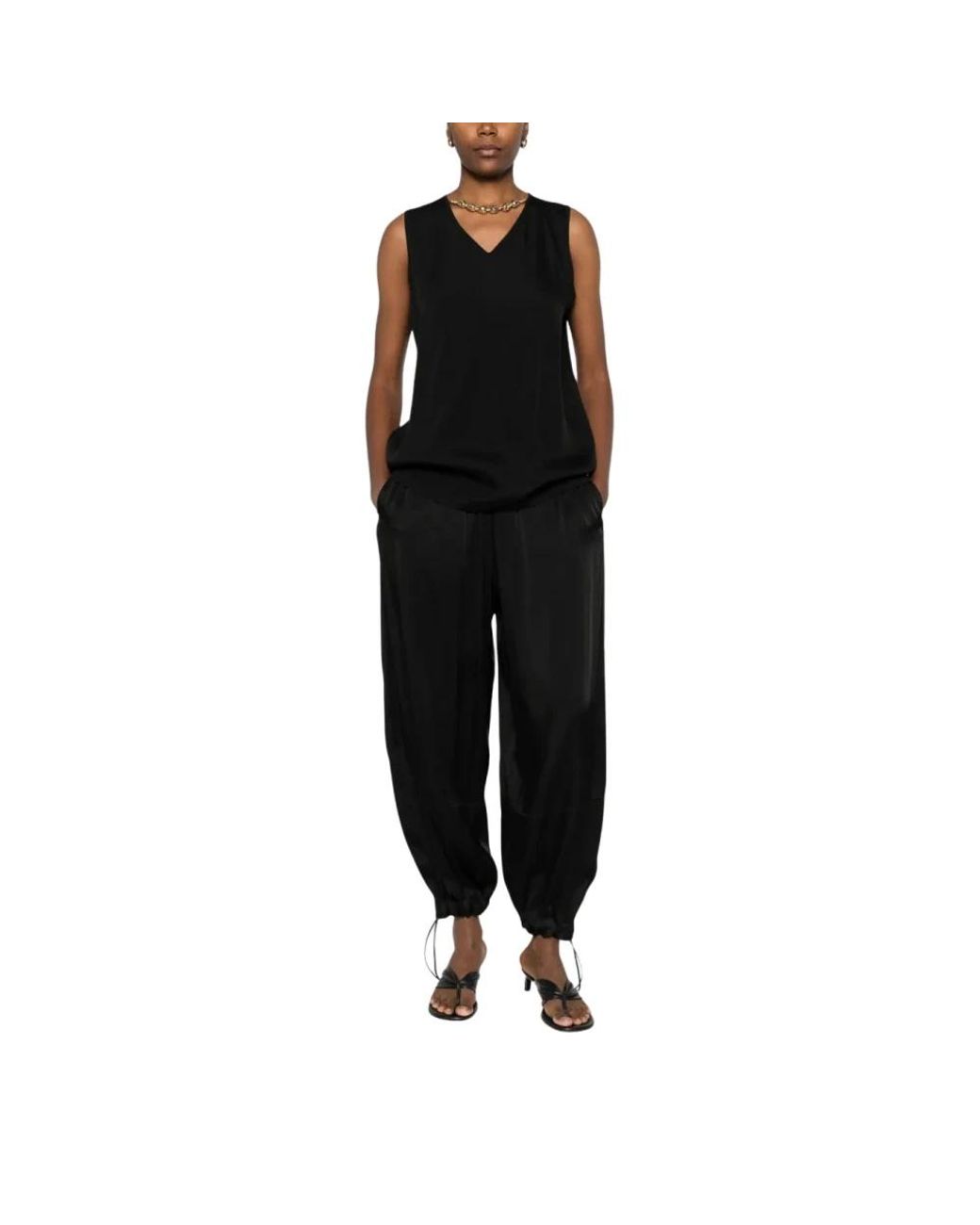 Fabiana Filippi Black Sleeveless Tops