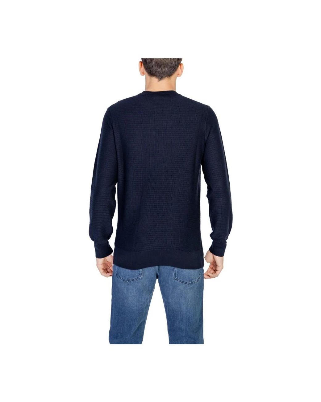 Boss Blue Round-Neck Knitwear for men