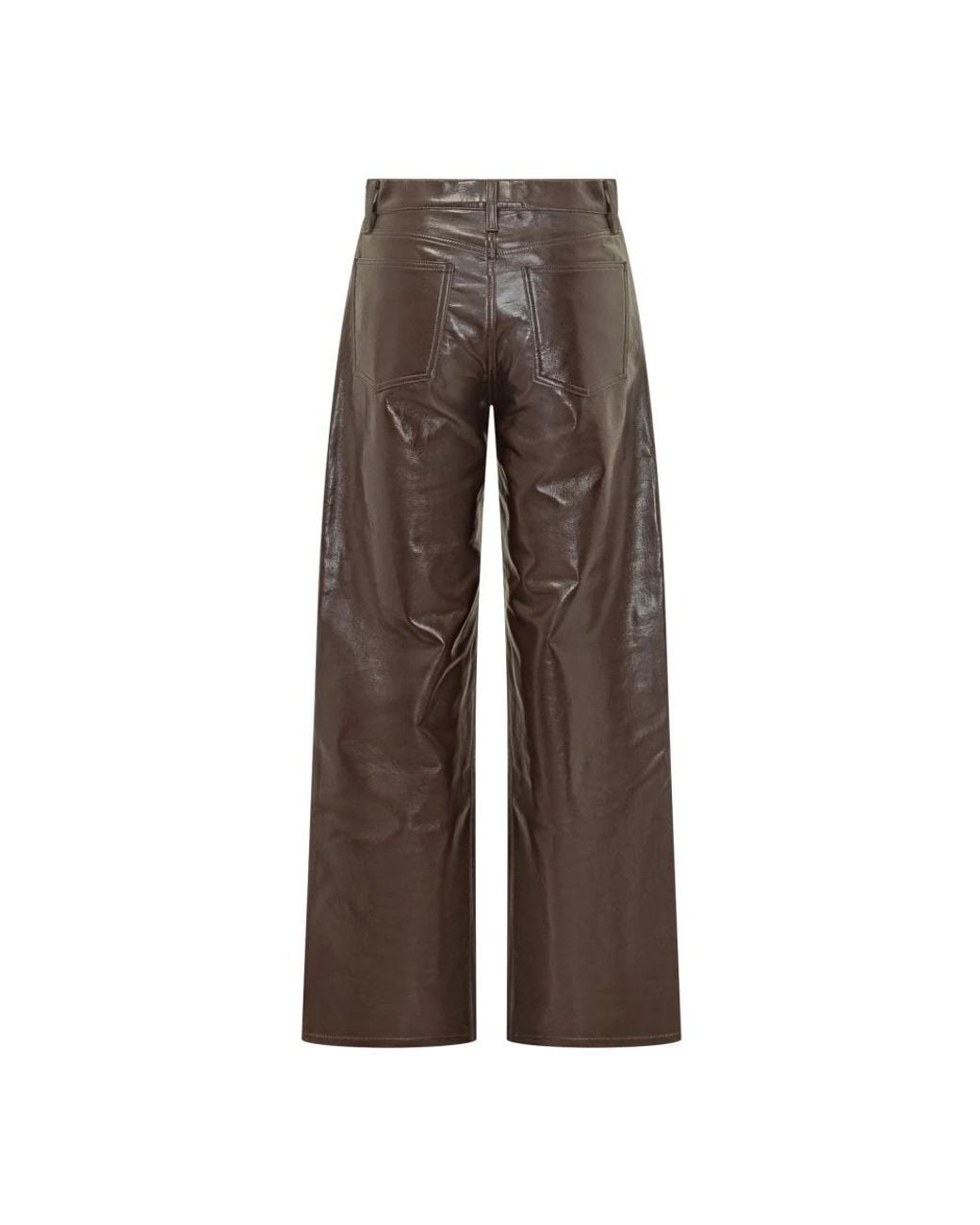 Agolde Brown Leather Trousers