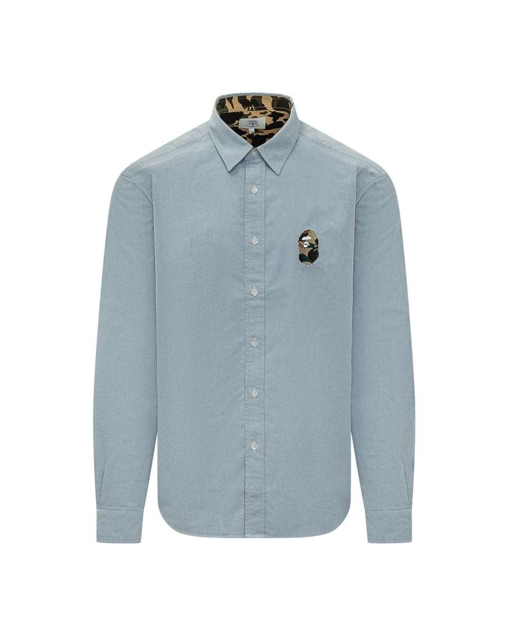 A Bathing Ape Blue Casual Shirts for men
