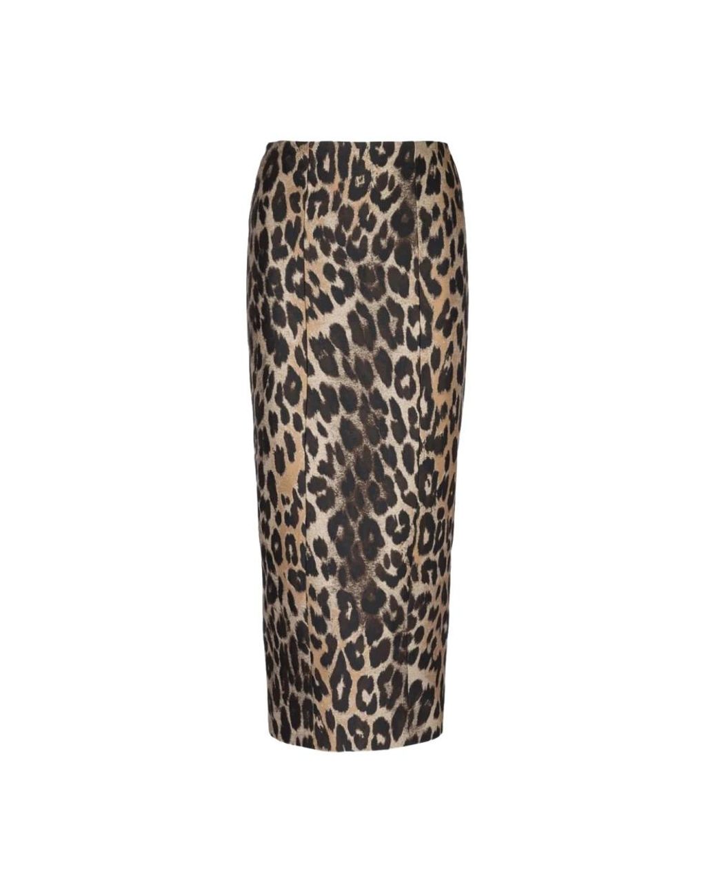 Balmain Black Leopard Print Midi Skirt
