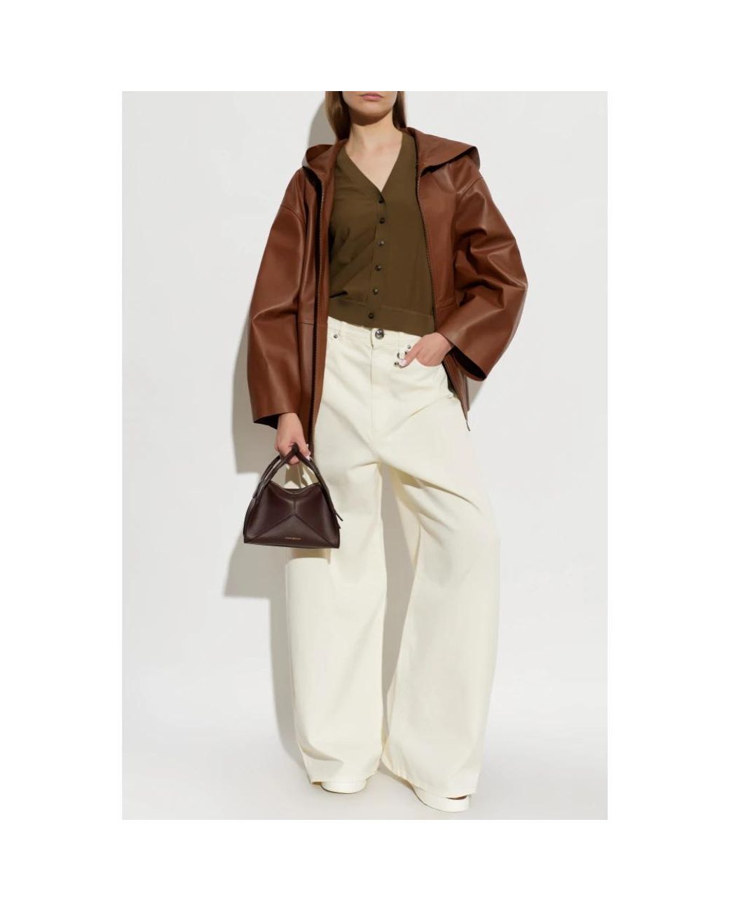 Leather Jackets Max Mara de color Brown