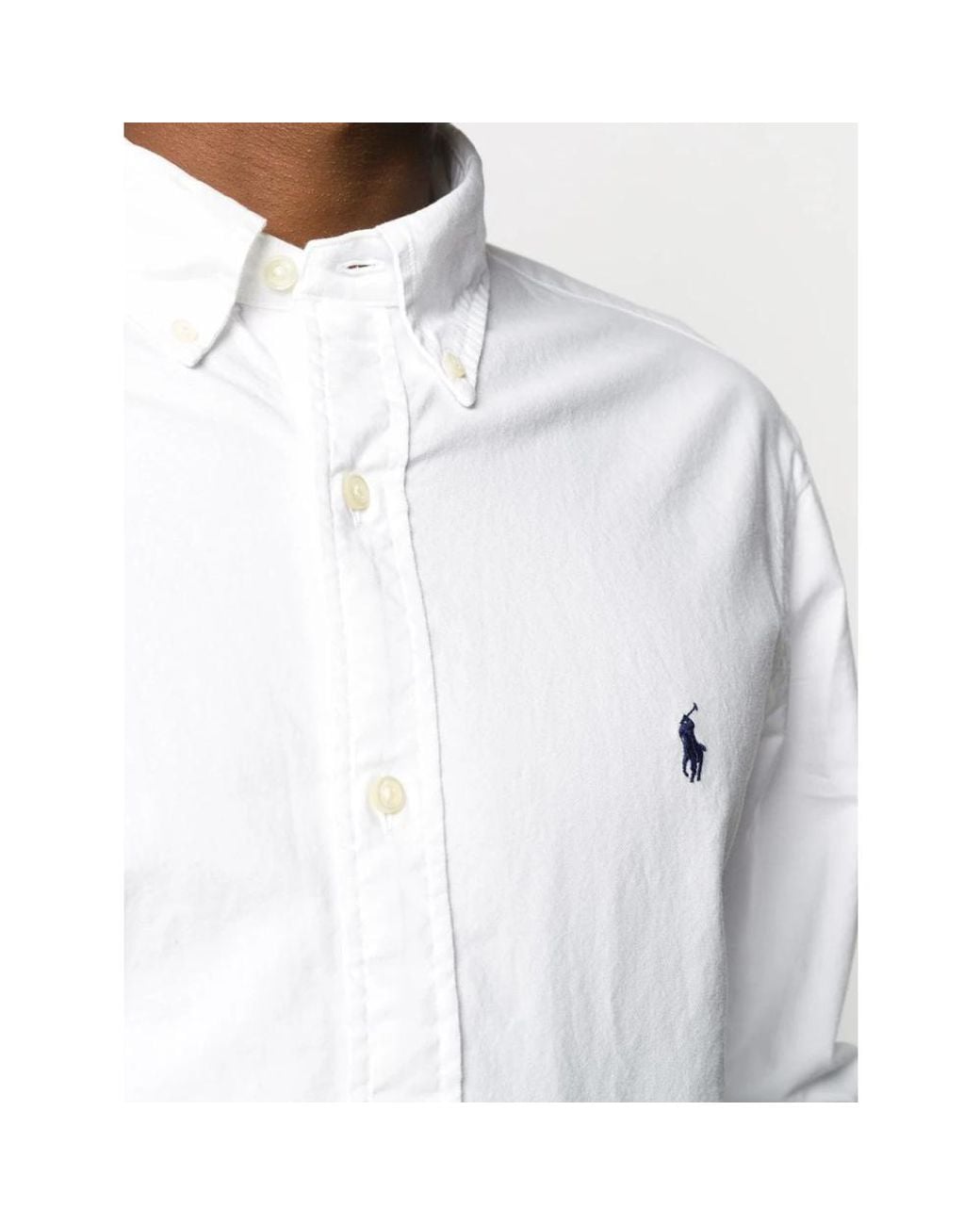 Polo Ralph Lauren White Custom Fit Oxford Shirt for men