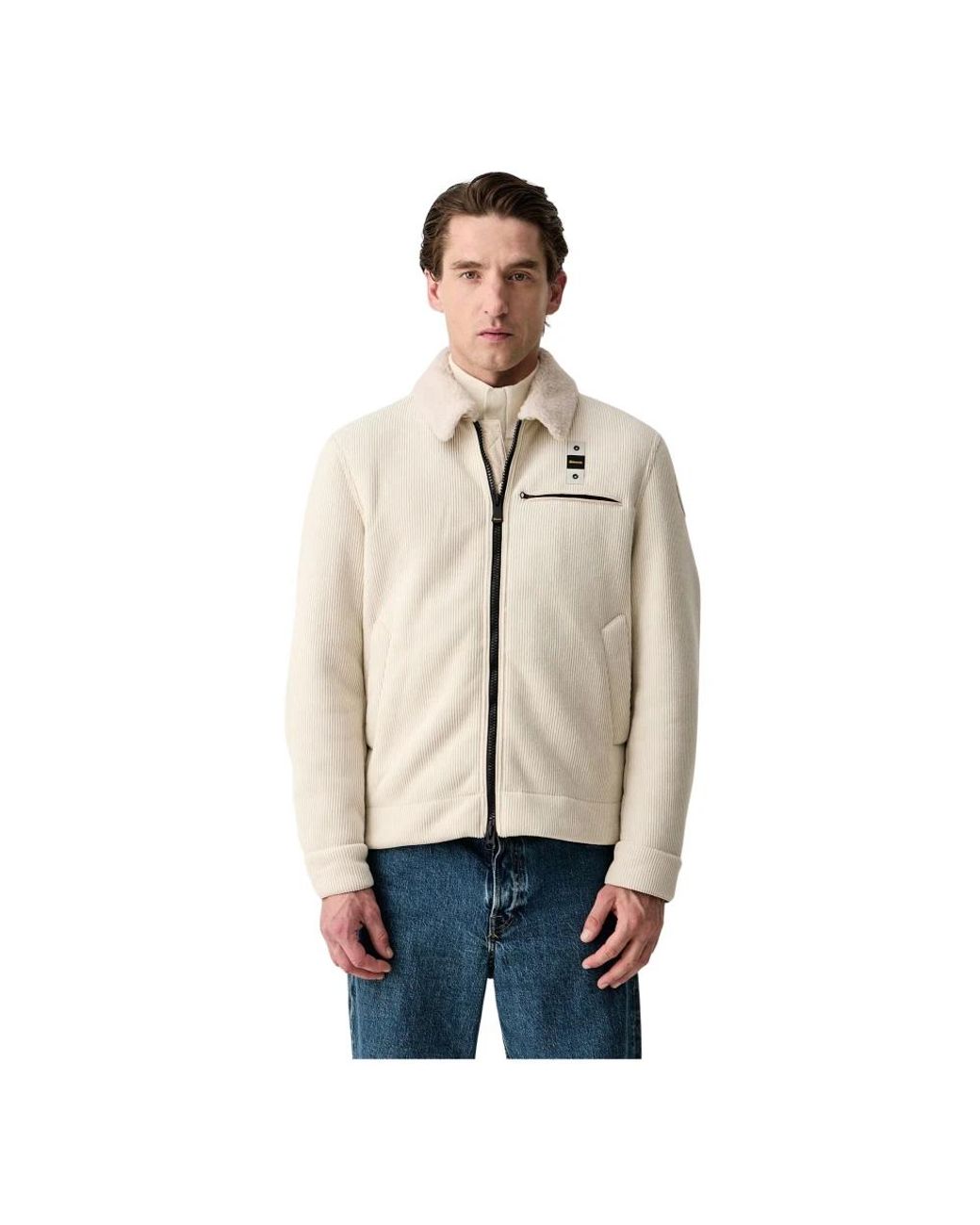 Blauer Jassen ,Polyester Ribbed Jacket Fourth in het Natural voor heren