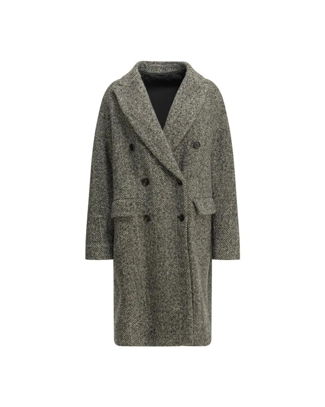Brunello Cucinelli Gray Double-Breasted Coats