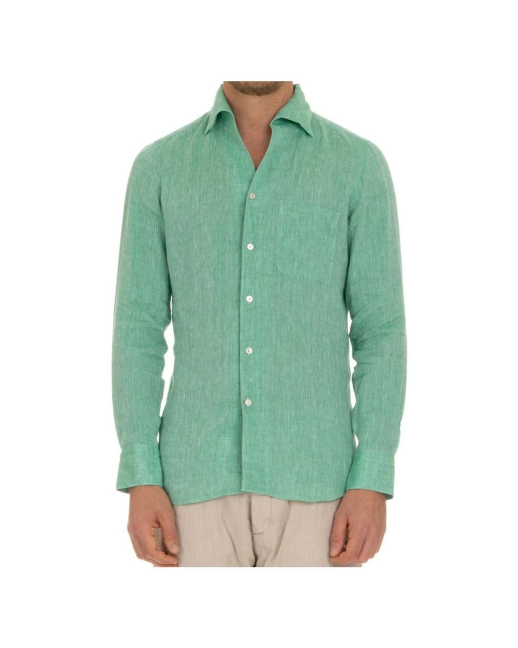 Finamore 1925 Green Casual Shirts for men