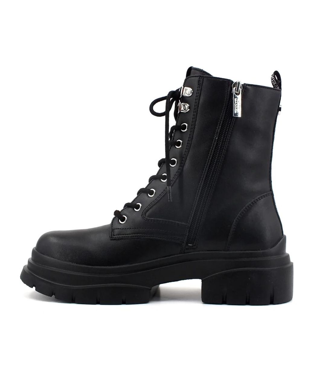 Steve Madden Black Lace-Up Boots