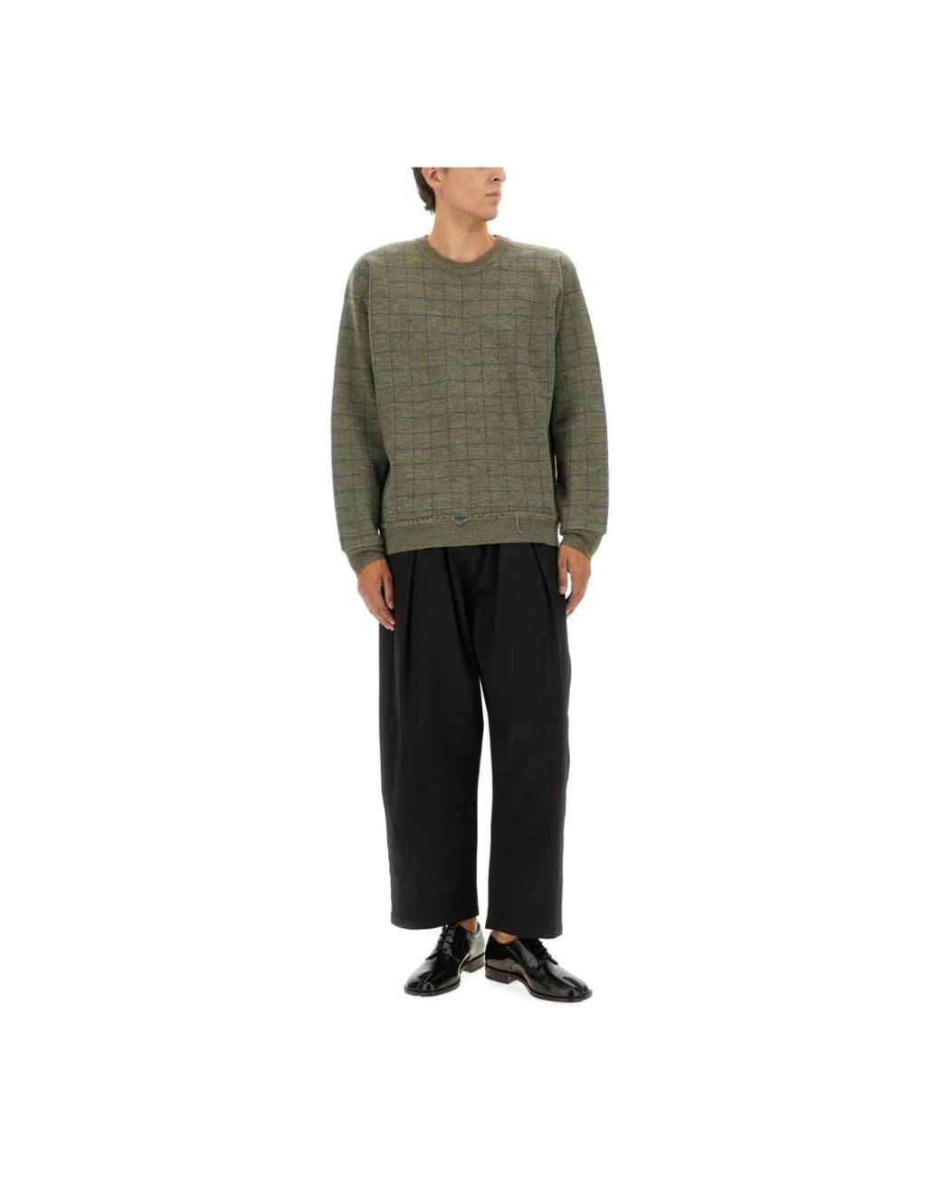 Maison Margiela Green Round-Neck Knitwear for men