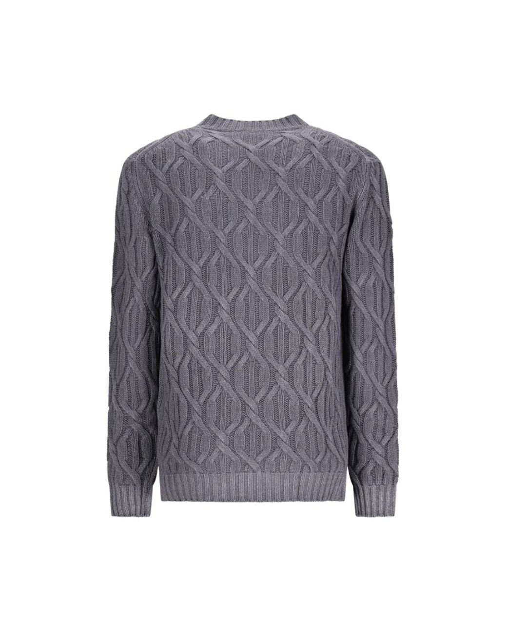 PT Torino Gray Round-Neck Knitwear for men